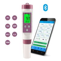 7 in 1 Bluetooth Water Quality Pen 7 in 1 PH EC TDS ORP SALT S.G TEMP Meter APP Control for Laboratory Aquarium PH Tester Inspection Tools