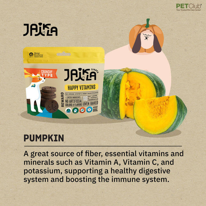 petclub-jaikla-ขนมสุนัขเพื่อสุขภาพ-สูตร-happy-vitamins-วิตามินสูง-เสริมสร้างภูมิคุ้มกัน-80g