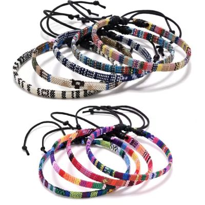 Bohemia Handmade Weave Rope Couple Bracelets For Women Men Multi-colored Ethnic Thread Bracelets Bangles Jewelry Gift