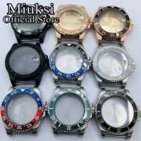 Miuksi 40mm silver rose gold black new watch case ceramic bezel sapphire glass chapter ring fit NH35 NH36 ETA2824 movement Cases Cases