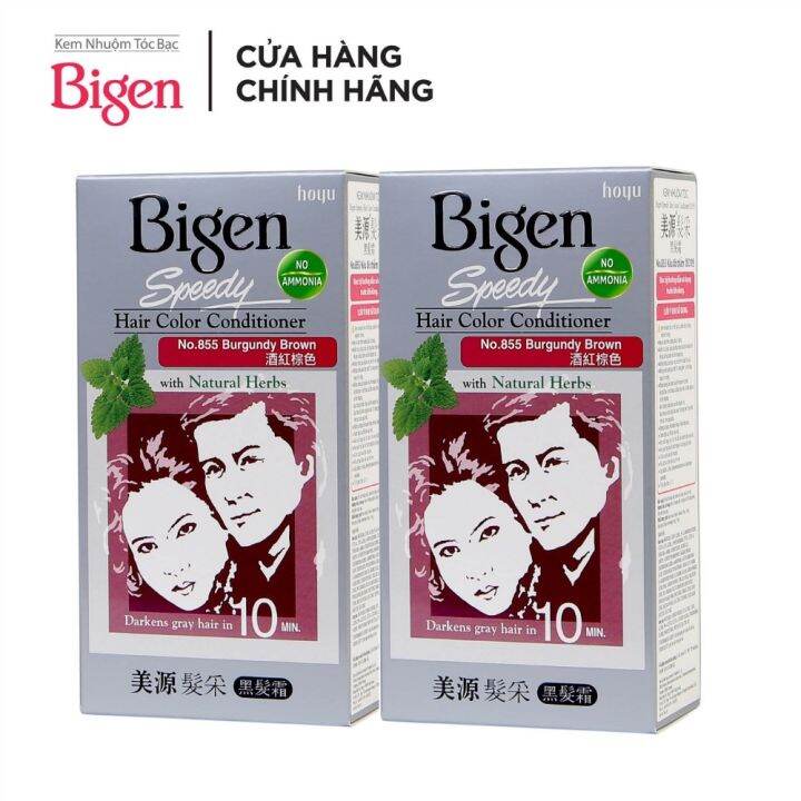 Combo 2 hộp Thuốc nhuộm tóc phủ bạc dạng kem Bigen Speedy Hair Color Conditioner 80ml thương hiệu Nhật Combo 2 hộp Thuốc nhuộm tóc phủ bạc dạng kem Bigen Speedy Hair Color Conditioner 80ml thương hiệu Nhật