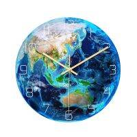 ZZOOI Night Glowing Acrylic 3D Earth Wall Clock In Dark Fluorescent Luminous Needle Art Horloge Modern Home Decoration Living Room