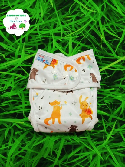 Bộ bỉm vải, tã vải chống tràn bambo nature babu love  gồm 1 vỏ + 2 lót - ảnh sản phẩm 2