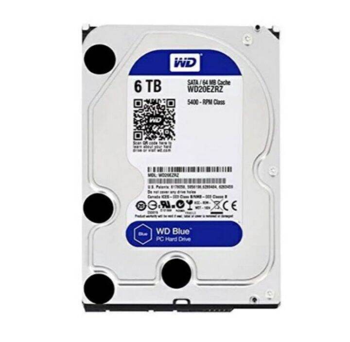 6 TB HDD (ฮาร์ดดิสก์) WD BLUE 5400RPM SATA3 (WD60EZRZ) | Lazada.co.th