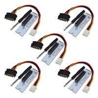 5X NGFF M.2 to PCI-E 4X Riser Card M2 Key M to PCIe X4 Adapter with LED Voltage Indicator for ETH Bitcoin Miner Mining