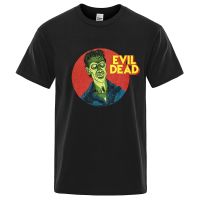 เสื้อยืด ผ้าฝ้าย ระบายอากาศ ทรงหลวม ลายสยองขวัญ Evil Dead คุณภาพสูง แฟชั่นฤดูร้อน สําหรับผู้ชาย  OM4H