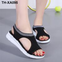 ?✿ Specially for the new fish mouth sandals womens large size flying wedge sports thick bottom Korean casual