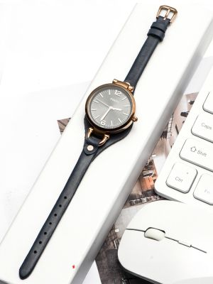 Gelang jam tangan wanita untuk tali fosil tahan air lembut kulit asli gesper jarum eses3262 ES3060 8mm