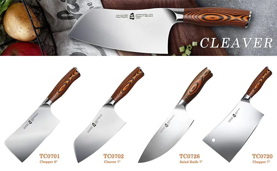 Tuo Cutlery Vegetable Cleaver Knife 7 - Chinese Chef's Knife - German