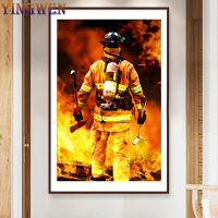 5D DIY Firefighters Diamond Painting Mosaic Kit Full Diamond Embroidery 3D Rhinestone Drawing Picture Home Decoration Art Craft