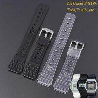 ❀✻卐 สายนาฬิกา 18 มม. สำหรับ Casio F91W F84 F105/108 A158/168 AE1200/1300 สายนาฬิกาซิลิโคนกันน้ำ