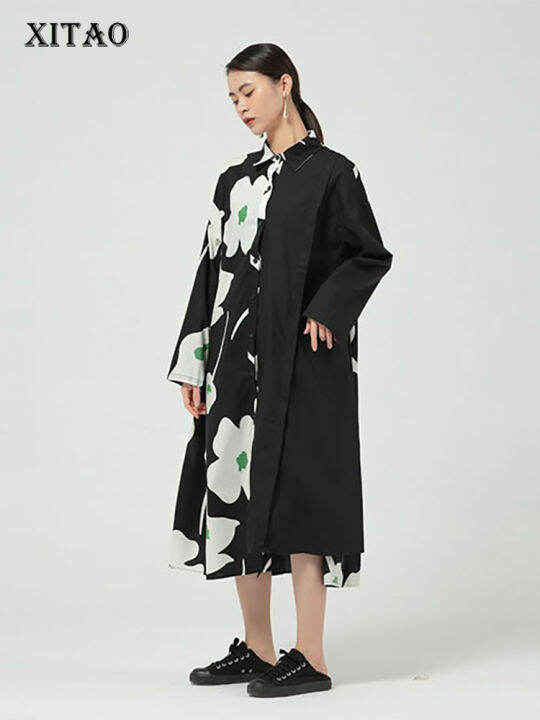 xitao-dress-women-full-sleeve-print-shirt-dress