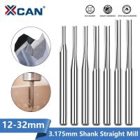 XCAN ดอกเอ็นมิลคาร์ไบด์ 10pcs 3.175 Shank 2 Flute Straight Slot Milling Cutter MDF เครื่องตัดไม้พลาสติก CNC Machine Router Bit