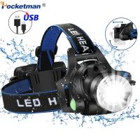 8000LM Powerful Headlamp L2/T6 LED Headlight Zoom Head Front Light Waterproof Head Lamp Use 18650 Rechargeable Battery