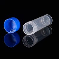 200Pcs Graduated Vial Storage Container Test Tubes 5Ml Plastic Blue with Screw Caps