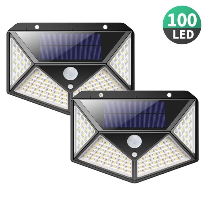 โคมไฟ-black-100-led-ไฟโซล่าเซลล์-พลังงานแสงอาทิตย์-กันน้ำ-สำหรับตกแต่งสวน-solar-motion-sensor-light