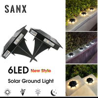 SANX IP65ไฟ Led 6ดวงไฟสวนกลางแจ้งพื้นพลังงานแสงอาทิตย์กันน้ำสำหรับตกแต่งสนามหญ้าทางเดินนอกชานภูมิทัศน์1ชิ้น