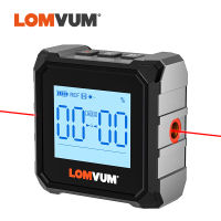 LOMVUM Professional Protractor Digital Inclinometer Angle Measure Box Laser Level Ruler USB Chargable Inclinometer Magnetic Base