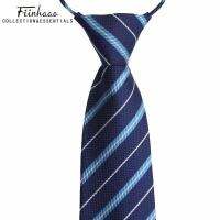 【Ready】? fiinhaao/Sanskrit zipper tie mens formal wear business lazy easy to pull professional striped best man