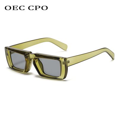 OEC CPO แว่นกันแดดทรงสี่เหลี่ยมสไตล์วินเทจ,แว่นตากันแดดสไตล์พังก์สำหรับผู้หญิงกรอบขนาดเล็กแว่นกันแดดทรงสี่เหลี่ยมแว่นตาแฟชั่น UV400