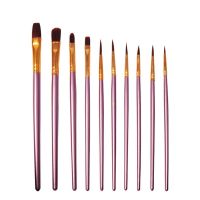 Available 4 Colors 10 Pcs Set Nylon Hair Childrens Artists Painting Brush Art Special Multifunction Hook Line Short Pointed Pen Artist Brushes Tools