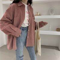 COD DSFERTRETRE Korean Style Winter Autumn Women Ladies Thick Corduroy Loose Shirt Blouse