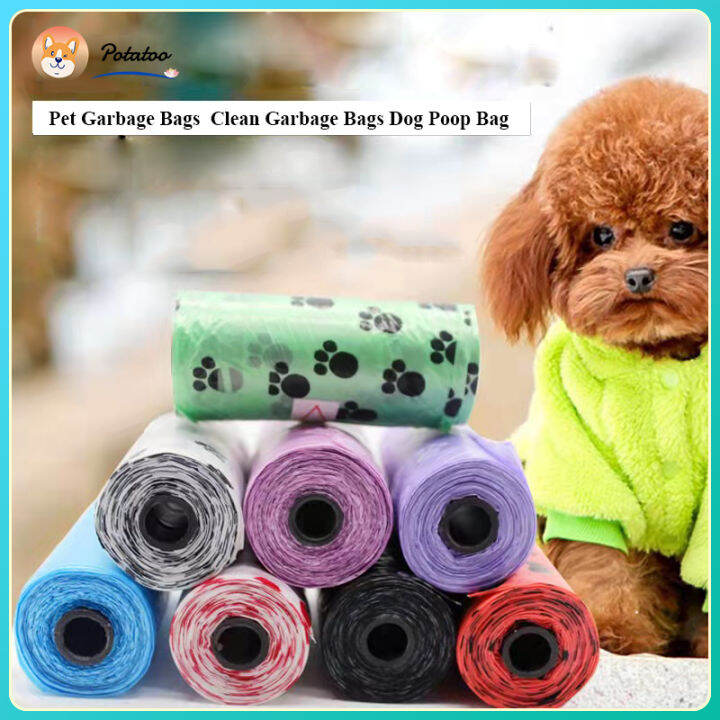 Pet Garbage Bags Dog cleaning garbage bag printing footprints Colored