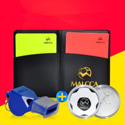 Plastic Whistle Soccer Football Outdoor Sports Referee Silicone Whistles with red yellow card coin set Survival kits