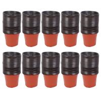 1000 Packs of Plastic Seedling Flower Pots, Two-Color Pots, Simple Round Flower Pots, Succulent Planting Brackets