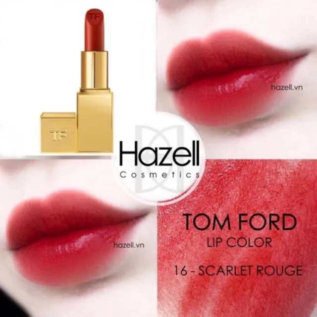 Son Tom Ford Lip Color Bản Mạ Vàng Màu 168069 - Limited Scarlet Rouge |  