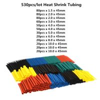 ‘；。、】= 530Pcs Assorted Polyolefin Heat Shrink Tube Cable Sleeves Wrap Wire Set 8 Size Multicolor