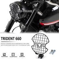 อุปกรณ์เสริม Trident660รถจักรยานยนต์ฝาครอบป้องกันไฟหน้าสีดำสำหรับตรีศูล660 2021 2022 2023