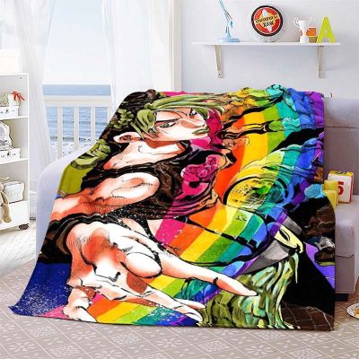 （in stock）Summer sofa blanket, bedspread, sofa, home decoration, living room, animation, adventure, JoJo Bizarre printed Flannel throw blanket, soft and warm（Can send pictures for customization）