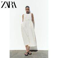 Zaraˉ 2806213??712 summer new asymmetrical straps oblique shoulder straps slim nylon tooling dress