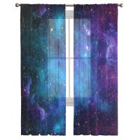 【CW】 Cosmic Star Colorful Tulle Curtains for Room Voile Sheer Window Curtain Bedroom