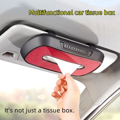 Original Design Of Multifunctional Car Tissue Box Car Sun Visor Tissue Box Holder Auto Interior Storage Mask Storage Box Decorat