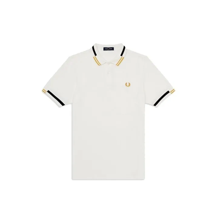 fredperry-british-trend-fredperry-ข้าวสาลีสีเสื้อโปโลลายทางปกแขนสั้นผู้ชายธุรกิจลำลองทุกวัน-fp