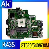 เมนบอร์ดแล็ปท็อป K43S W/ GT520M GT540M GT630M GPU สำหรับ ASUS K43SJ K43SV K43SM A43S X43S เมนบอร์ดเมนบอร์ด HM65 K43S