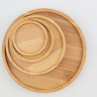 ┅ New Simple Style Bamboo Tray Planters Pot Stander Round Flowerpot Base Gardening Supply Creative Desktop Tea Set Coaster