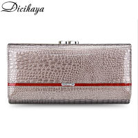 DICIHAYA Brand Genuine Leather Women Wallets Crocodile Print Long Hasp Zipper Wallet Ladies Clutch Bag Purse Female Luxury Purse