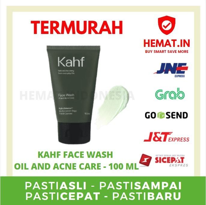 KAHF FACE WASH OIL & ACNE CARE SABUN WAJAH PRIA 100ML 100 ML HIJAU