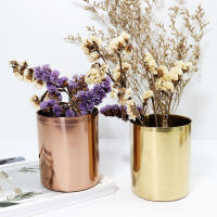 Rose Gold Stainless Steel Cylinder Pen Holder for Desk Organizer Stand Multi Use Pencil Pot Office Decor Supplies Europe Pot Cup