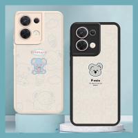 Waterproof leather Phone Case For OPPO Reno8 5G Cartoon personality soft shell funny couple Phone lens protection cute