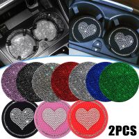 ‘；。【； Multiftional Car Diamond Coaster Water Cup Slot Non-Slip Mat Silica Pad Cup Holder Mat Auto Interior Decoration Accessories