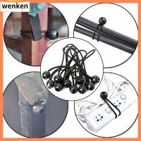 WENKEN 10/20/40X ไม้เท้าคาราบิเนอร์ ขวดน้ำคงที่ แก้ไขการรักษาความปลอดภัย Pack Shock Elastic Ties สายบันจี้จัม สายห่วง เชือกยางยืด แบล็คบอลบันจี้จัม