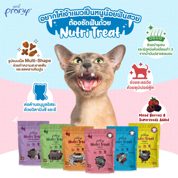 6-ถุง-คละได้-pramy-nutri-treat-พรามี่-ขนมขัดฟันแมวหลากหลายรสชาติ-ขนาด-50g-x-6