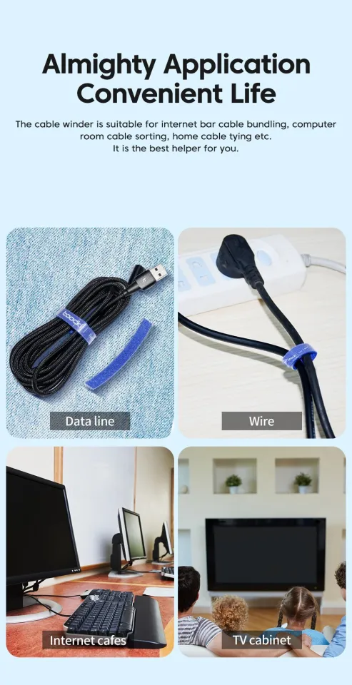 Toocki Cable Organizer Cable Management Tearable Organizador Cables Winder  Ties Phone Accessories Wire Cord Organizer And Cables