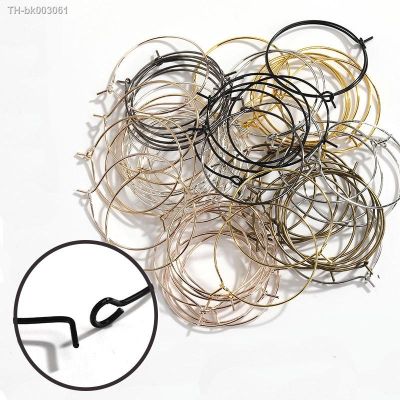 ☁✴✟ 50pcs/lot Gold Hoops Earrings Big Round Circle Accessories Earrings Wire Supplies Hook For DIY Jewelry Findings Making