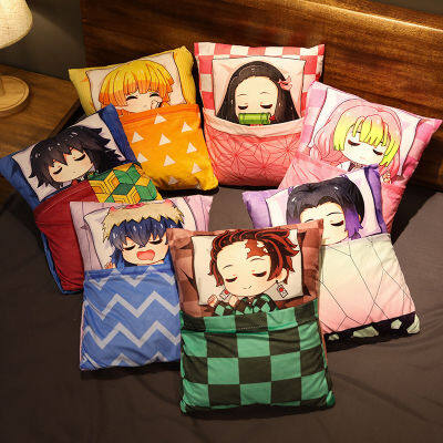 Anime Plush Stuffed Pillow Demon Slayer Cute Devils Blade Manga Doll Cushion Kimetsu No Yaiba Tanjirou Nezuko Plush Pillow