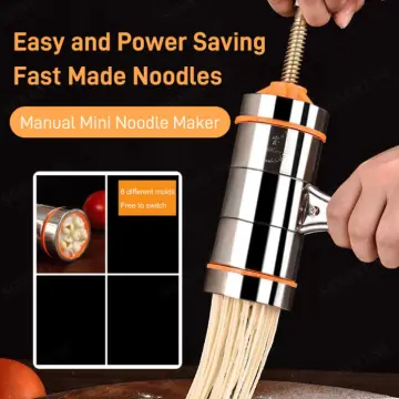 Stainless Steel Household Manual Pasta Machine Italy Noodles Press Machine  Pasta Maker With 7pcs Noodle Mould And Pasta Rack